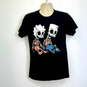 The Simpsons - Bart and Lisa Skeletons Treehouse Of Terror T Shirt Size Small